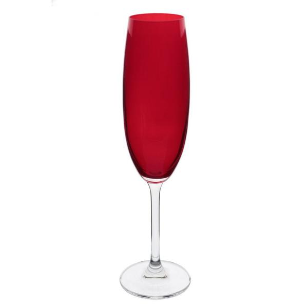 Imagem de Jg 6 taças para champagne em cristal Gastro Vermelho Carmim 220ml - Bohemia