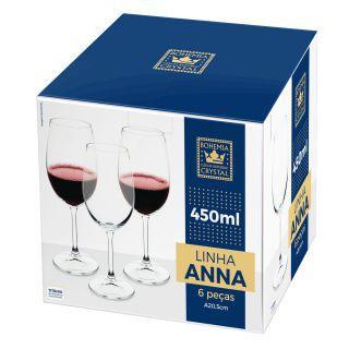 Imagem de Jg. 6 taças para Vinho Tinto em Cristal 450ml Anna - Bohemia