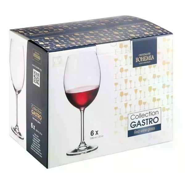 Imagem de Jg 6 tacas Vinho e Agua Gastro Bohemia Cristal 580ml