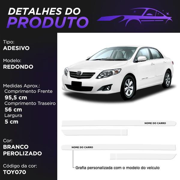 Imagem de Jg de Friso Lateral Corolla Branco Perolizado Redondo