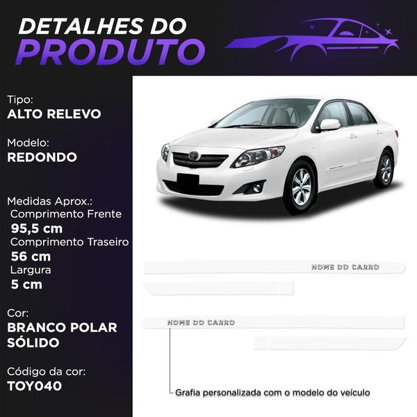 Imagem de Jg Friso Lateral Corolla Branco Polar Redondo Alto Relevo