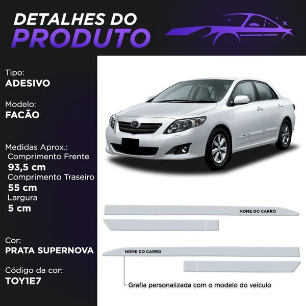 Imagem de Jg Friso Lateral Corolla Prata Supernova Facão