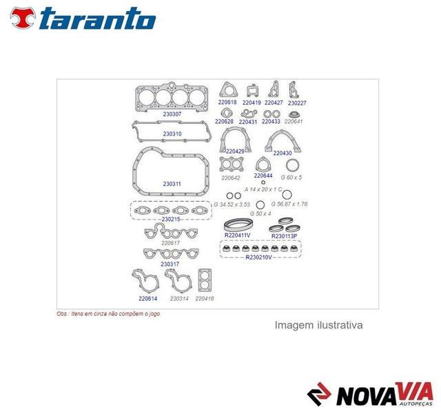 Imagem de Jg Junta Motor vw Gol 1.6/1.8 8v 1997 em Diante c/ Retentor