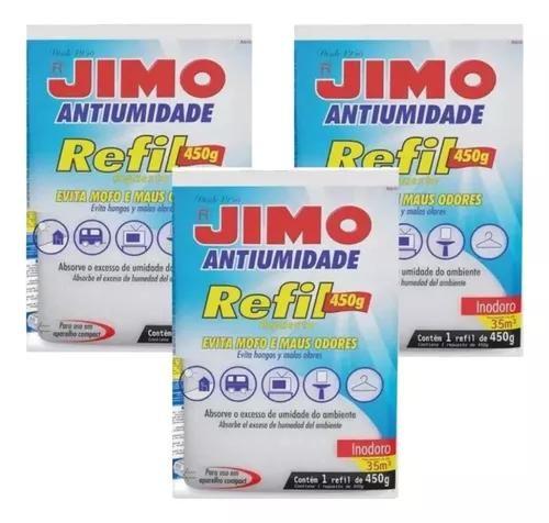 Imagem de Jimo Antiumidade Refil Evita Maus Odores Mofo 450g Kit C/3