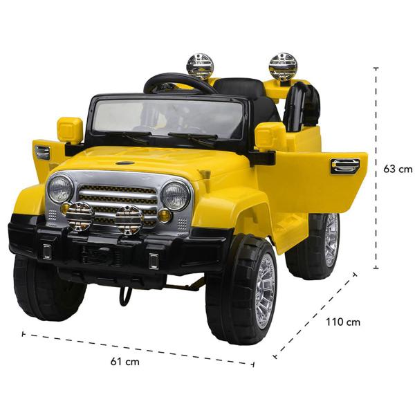 Imagem de Jipe Elétrico Carrinho Infantil 12v Com Controle E Luz Amarelo Belfix 