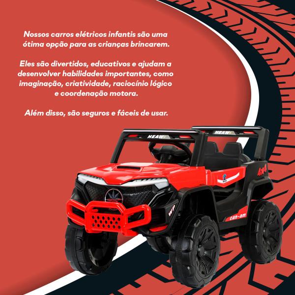 Imagem de Jipe Elétrico Infantil Duna 12V Cor Vermelho 788 Bang Toys