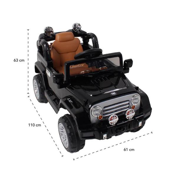 Jipe Elétrico Infantil Preto Com Controle Remoto 12v Bel - Bel Fix Importacao Ltda Imagem de Jipe Elétrico Infantil Preto Com Controle Remoto 12v Bel