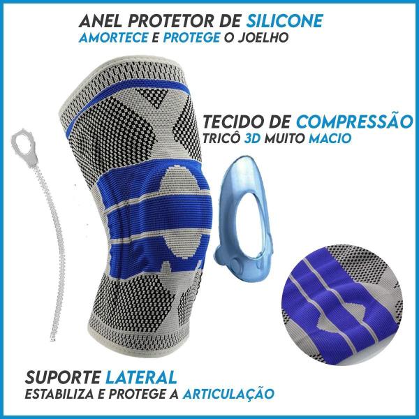 Imagem de Joelheira Articulada Ortopedica Compressão Silicone Patelar