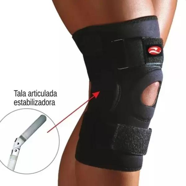 Imagem de Joelheira com tala articulada neoprene realtex 0750