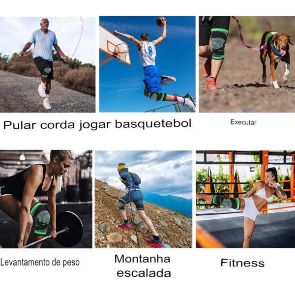 Imagem de Joelheira Compressão Ajustável Para Proteção Fitness Cross