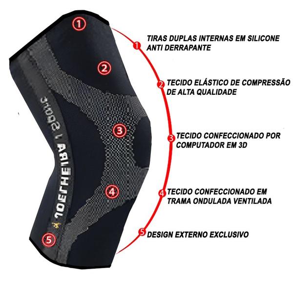 Imagem de Joelheira  Elástica Gold Sports de Compressão com Suporte Lateral