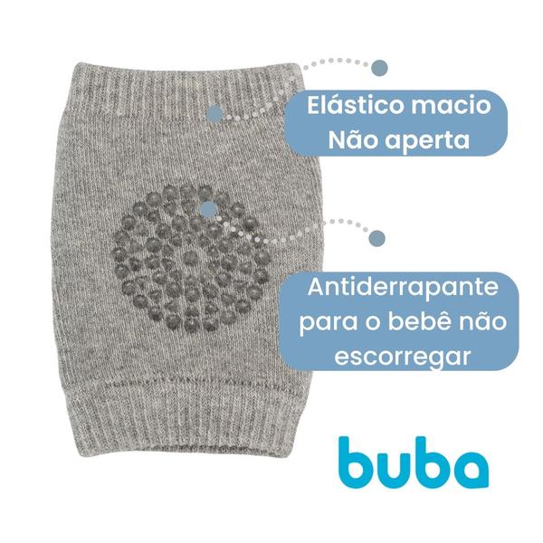 Imagem de Joelheira Infantil Antiderrapante Buba 14556 - Proteção e Conforto, Cinza, Azul, Rosa, 6-12 Meses, Material Flexível, Id