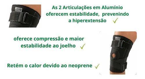 Imagem de Joelheira Neoprene Dobradiça metálica Articulada com Cintas Cruzadas