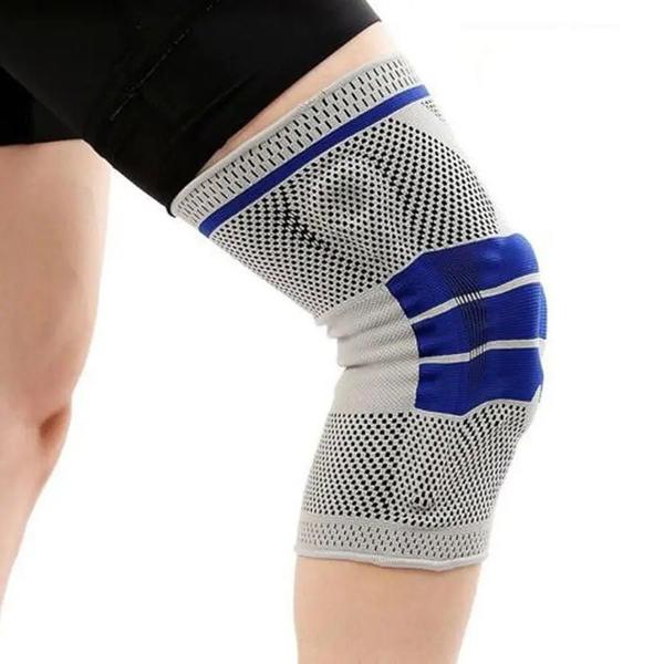 Imagem de Joelheira Ortopedica Gel Silicone Compressao Apoio Joelho Suporte Exercicio Futebol Corrida Ciclismo Pernas Musculos Flexivel Articulaçao Patela