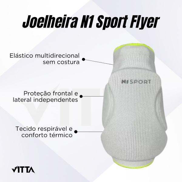 Imagem de Joelheira Profissional Vôlei N1 Sport Flyer Knit 3DProteção