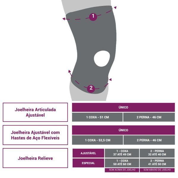 Imagem de Joelheira Relieve Ajuste Patelar 4 Pontas Compressão Hidrolight