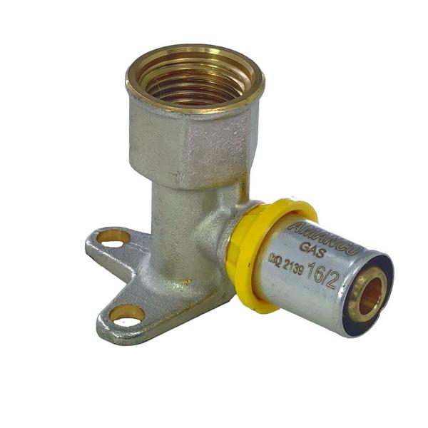 Imagem de Joelho 90 Amanco Gás DN 16 mm x 1/2 NPT: Base Fixa Fêmea