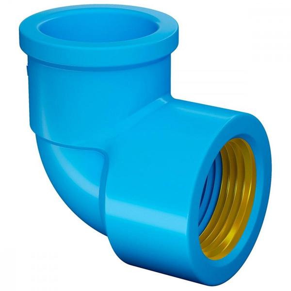 Imagem de Joelho Azul Com Bucha Latao Fortlev 25Mm X 3/4'' - Kit C/20 Pecas