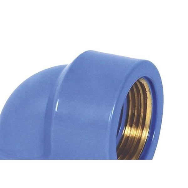 Imagem de Joelho Azul Com Bucha Latao Krona 32Mm X 3/4'' ./ Kit Com 10 Peças