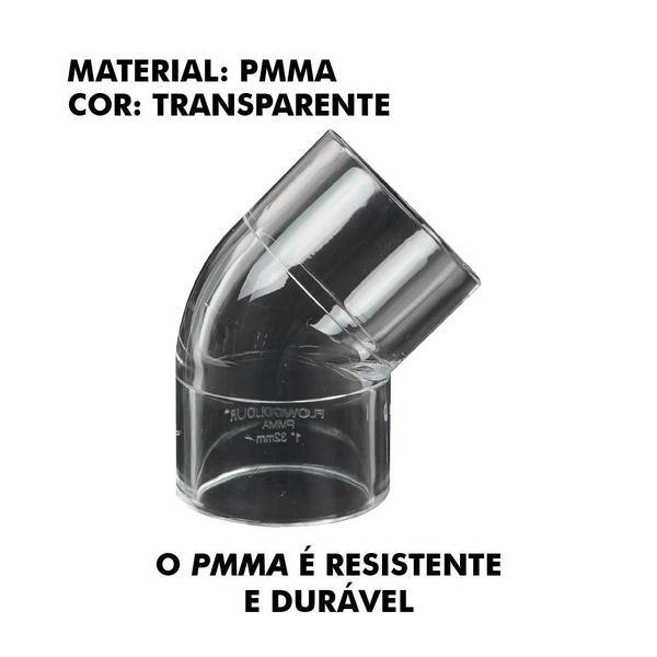 Imagem de Joelho cotovelo 45 soldável 3/4" pmma transparente 25mm