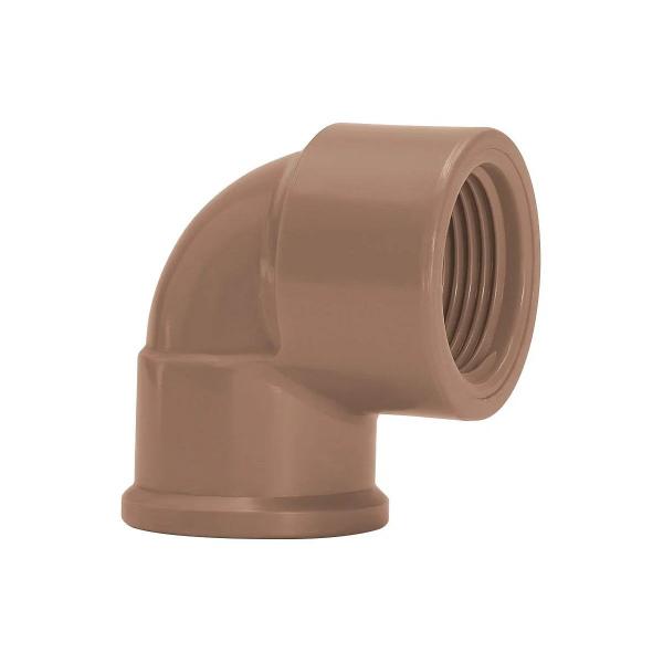 Imagem de Joelho Cotovelo 90º PVC Soldável Rosca 25mmx1/2'' Marrom