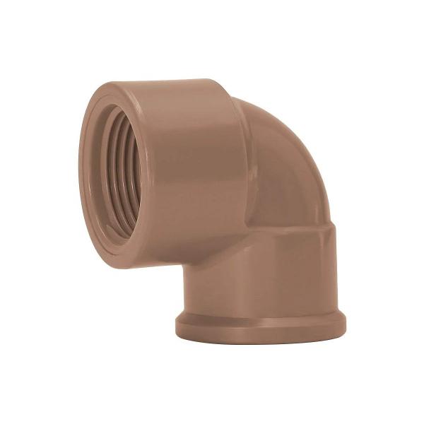 Imagem de Joelho Cotovelo 90º PVC Soldável Rosca 25mmx3/4'' Marrom