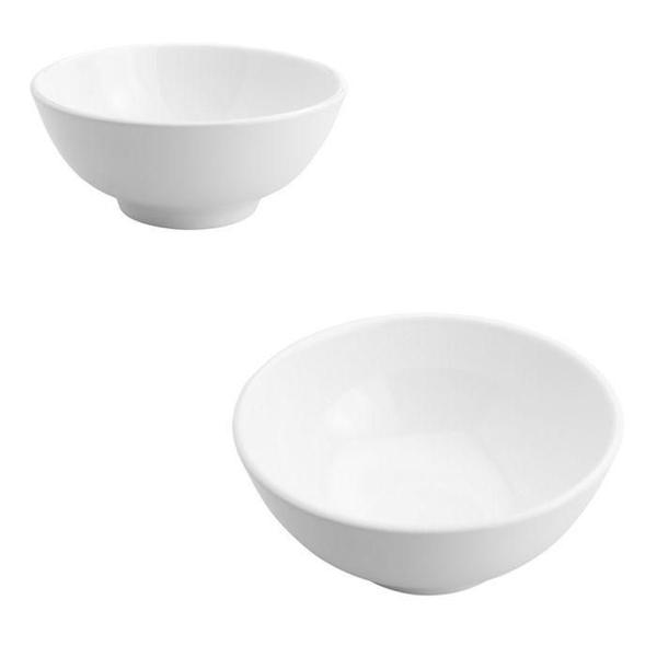 Imagem de Jogo 02 Bowls Tigela Cumbuca de Porcelana Branco