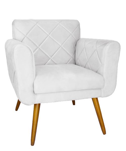 Imagem de Jogo 02 Poltronas Estofadas Decorativas Para Consultório Isabella Suede Branco- LM DECOR