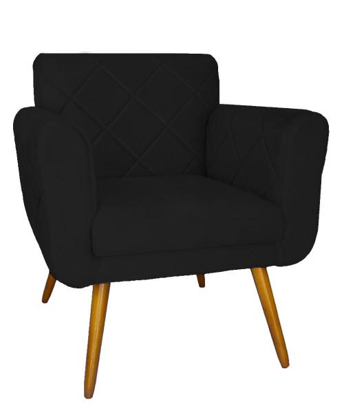 Imagem de Jogo 02 Poltronas Estofadas Decorativas Para Consultório Isabella Suede Preto- DL DECOR