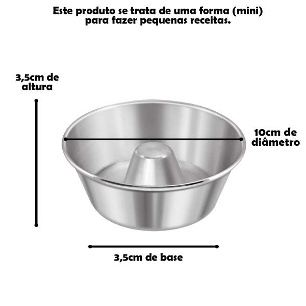 Imagem de Jogo 06 Mini Formas de Quindim Pudim Aluminio Polido N10