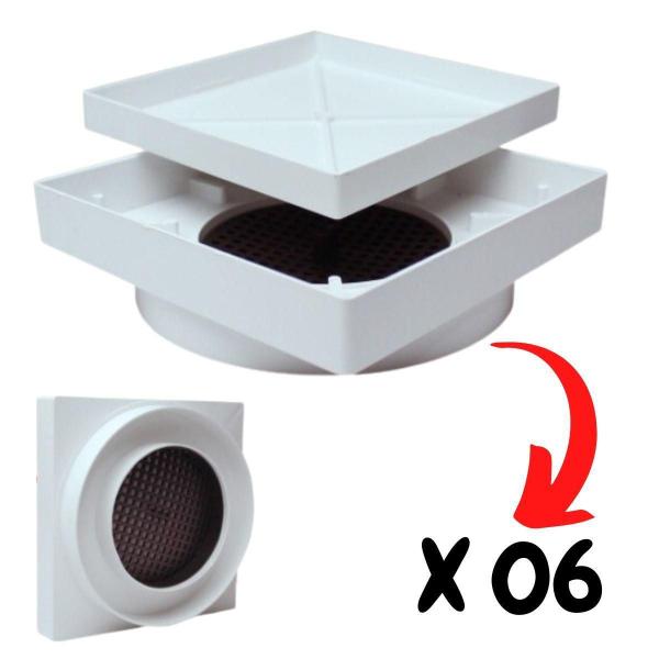 Jogo 06 Ralo 10X10 Oculto Porcelanato Inteligente Branco - Ralo Invisível Imagem de Jogo 06 Ralo 10X10 Oculto Porcelanato Inteligente Branco