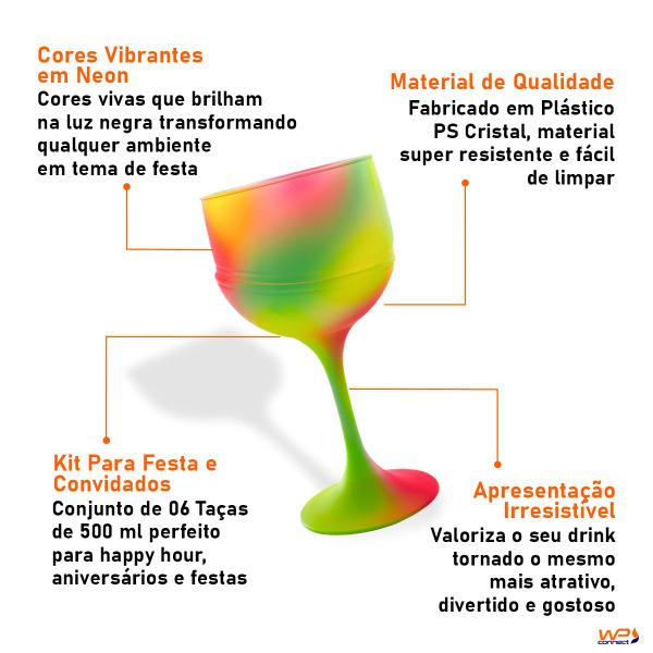 Imagem de Jogo 06 Taças 500ml Color Tie Dye Degradê  - Wp Connect