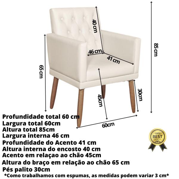 Imagem de Jogo 1 Namoradeira 2 Poltronas Capitone com Puff material sintético para Sala de Estar Sala pequena resistente