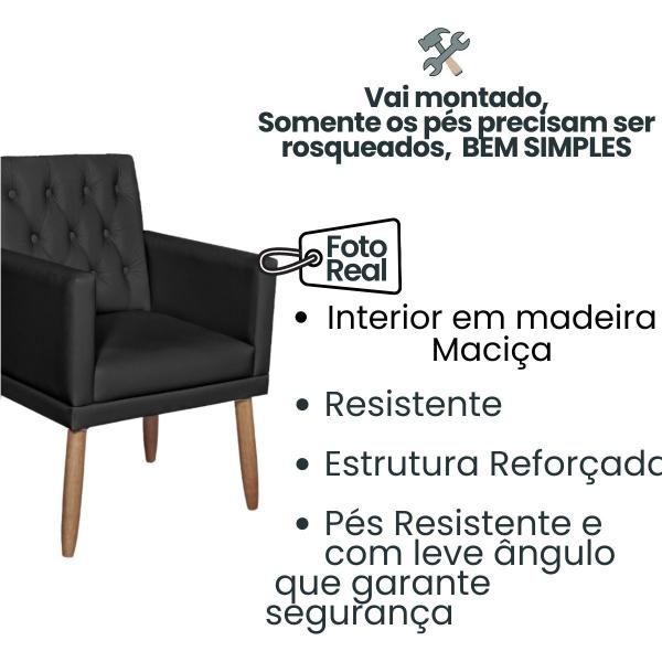 Imagem de Jogo 1 Namoradeira 2 Poltronas Capitone com Puff material sintético para Sala de Estar Sala pequena resistente