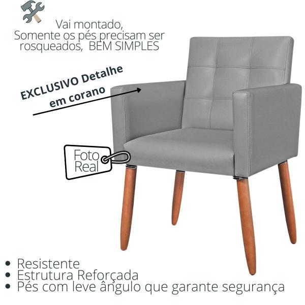 Imagem de Jogo 1 Namoradeira 2 Poltronas com Puff material sintético para Sala de Estar Recepção Sala pequena resistente