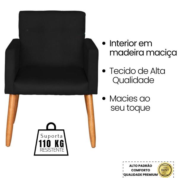 Imagem de Jogo 1 Namoradeira 2 Poltronas Nina Para Sala de Estar Recepção Clinica 4 Lugares Resistente Sala de Espera