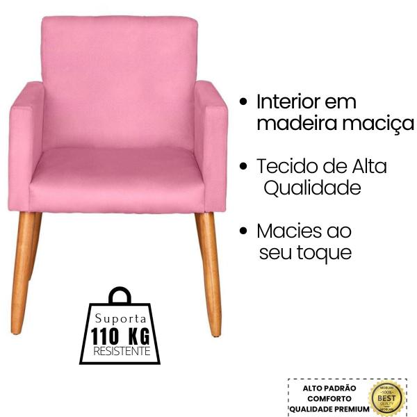 Imagem de Jogo 1 Namoradeira 2 Poltronas Nina Para Sala de Estar Recepção Clinica 4 Lugares Resistente Sala de Espera