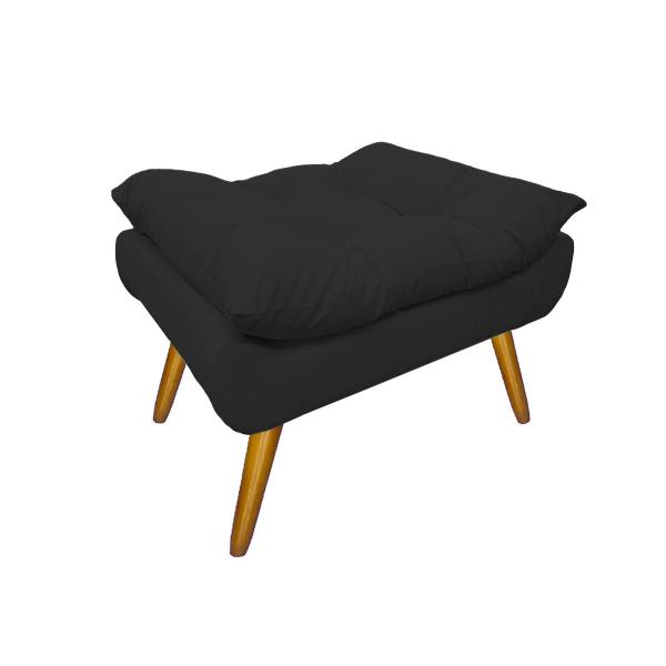 Imagem de Jogo 1 Poltrona e 1 Puff Para Sala Comercial Karen Suede Preto - LM DECOR