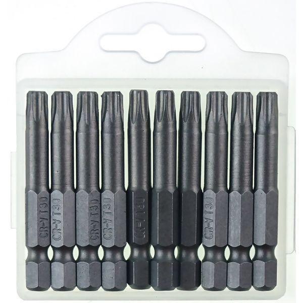 Imagem de Jogo 10 Bits Ponta Torx 30 Para Parafusadeira 50Mm Starfer