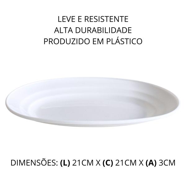 Imagem de Jogo 10 Pratos Travessa Oval Funda Resistente Para Servir