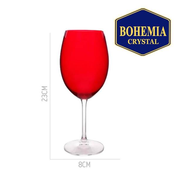 Imagem de Jogo 10 Taças de Cristal Bohemia Vinho Água Vermelha Gastro Carmim 580ml