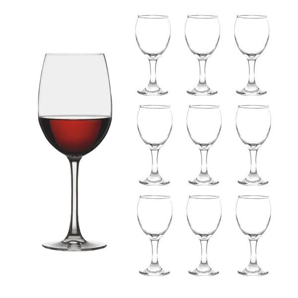 Imagem de Jogo 10 Taças de Vinho Degustação Vidro Transparente Eden Class Home 340ml