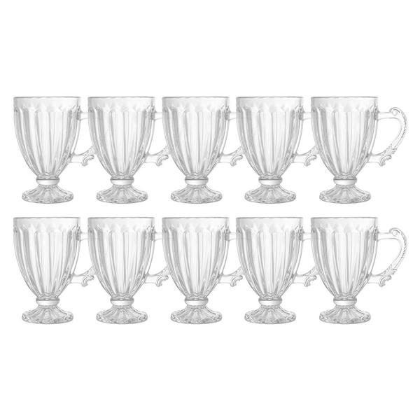 Jogo 10 Xícaras de Café Vidro Transparente Imperial Cristal 100ml Lyor Imagem de Jogo 10 Xícaras de Café Vidro Transparente Imperial Cristal 100ml Lyor