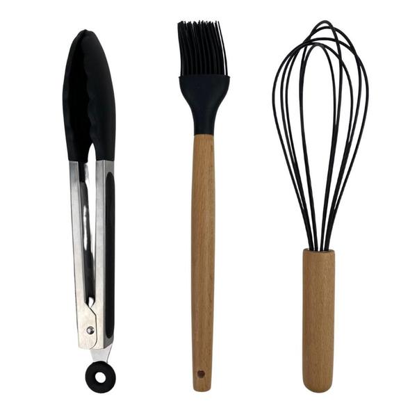 Imagem de Jogo 11 Peças Colheres De Silicone Utensílios Cozinha Preto