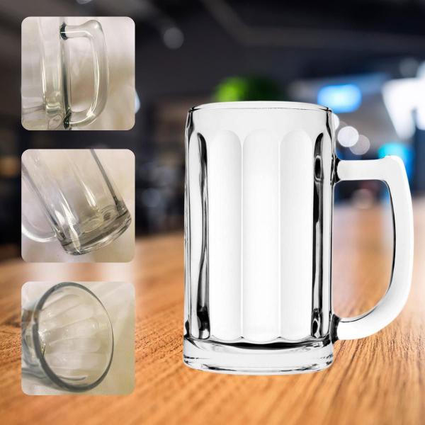 Imagem de Jogo 12 Canecas Chopp Cerveja Vidro Grosso 380 Ml Transparente  