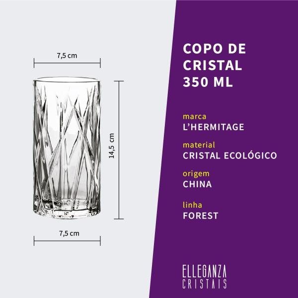 Imagem de Jogo 12 Copos Cristal Água 350 Ml Linha Forest L'Hermitage