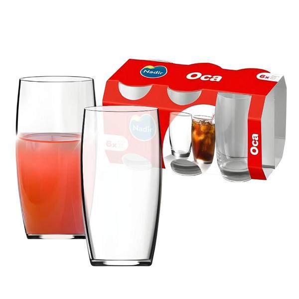 Imagem de Jogo 12 Copos De Vidro Oca Long Drink Suco Agua 300ml Nadir