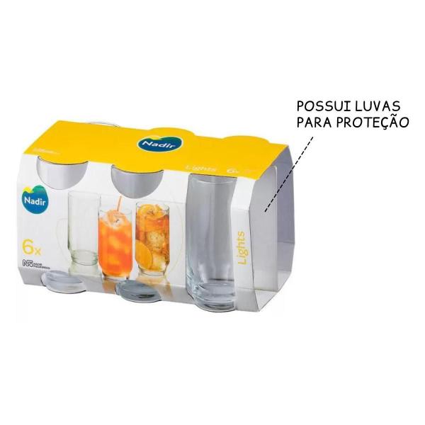 Imagem de Jogo 12 Copos Vidro Suco Água Lights 300Ml Nadir