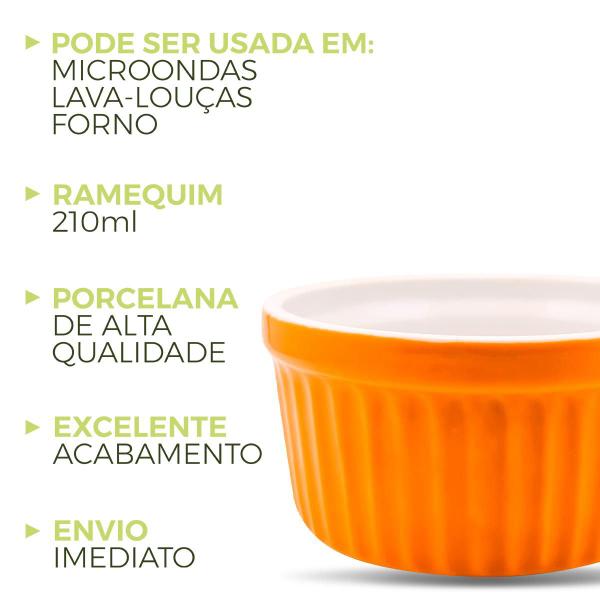 Imagem de Jogo 12 ramekins Laranja Porcelana Molhos Restaurante Hotel