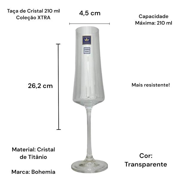 Imagem de Jogo 12 Taças Champanhe Vinho Branco e Tinto Cristal Bohemia